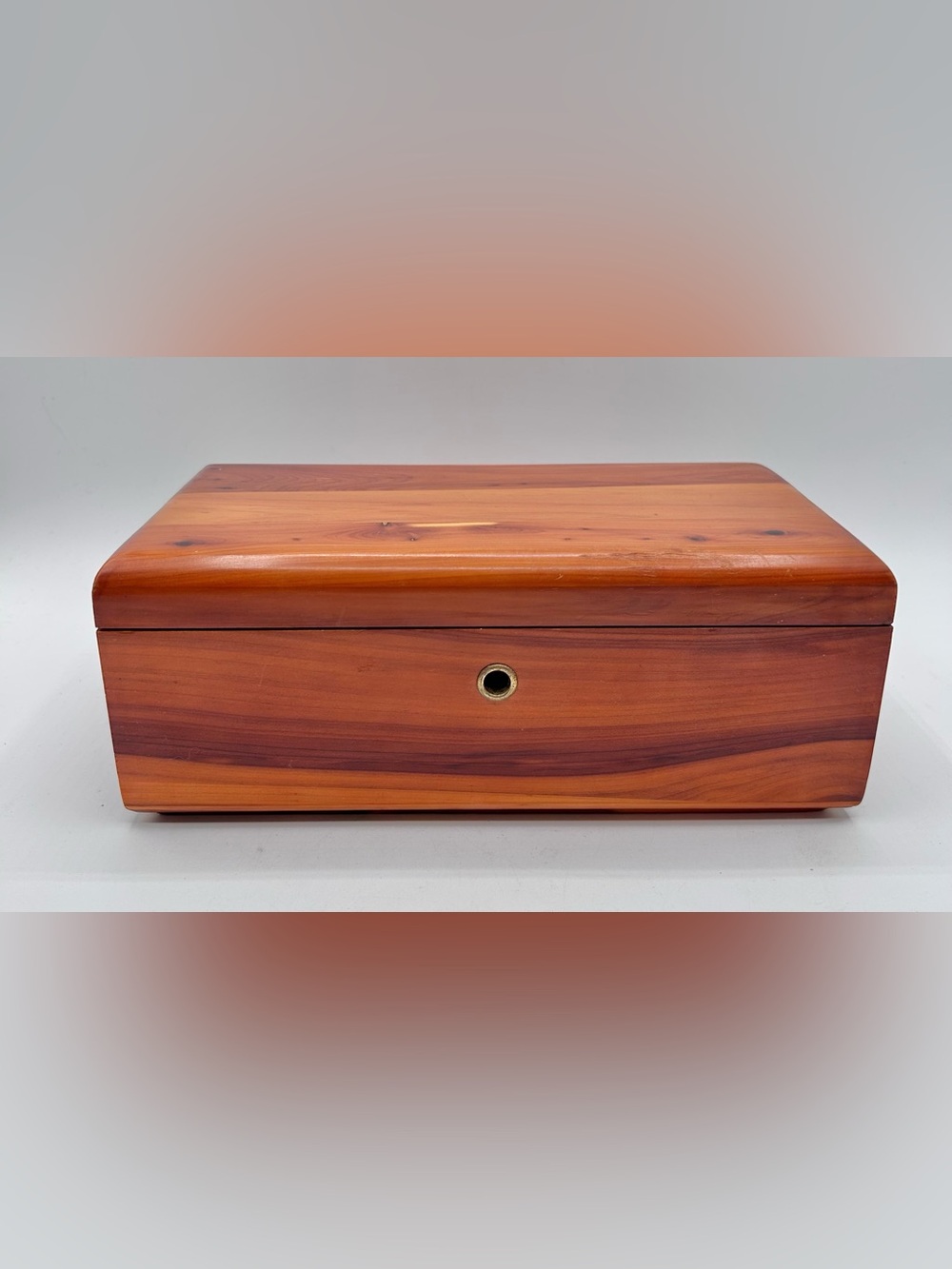 Vintage Lane Wood Keepsake Box Cedar Chest Storage Jewelry Catskill NY No Key 9"